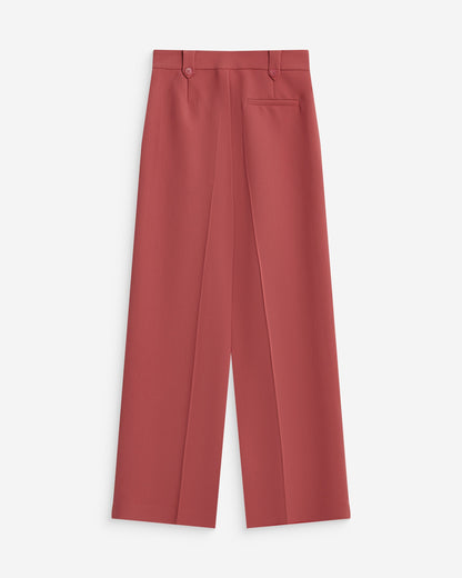 Pantalon tailleur large à plis blush Nilay