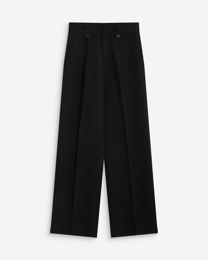 Pantalon tailleur large à plis noir Nilay