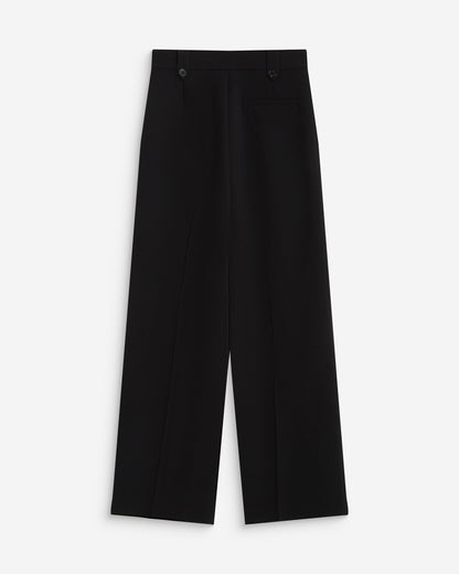 Pantalon tailleur large à plis noir Nilay