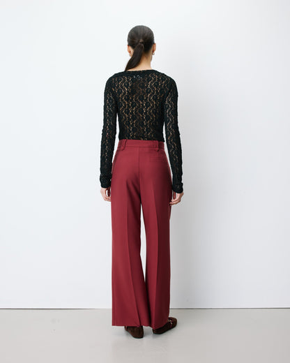 Pantalon tailleur large à plis terracotta Nilay