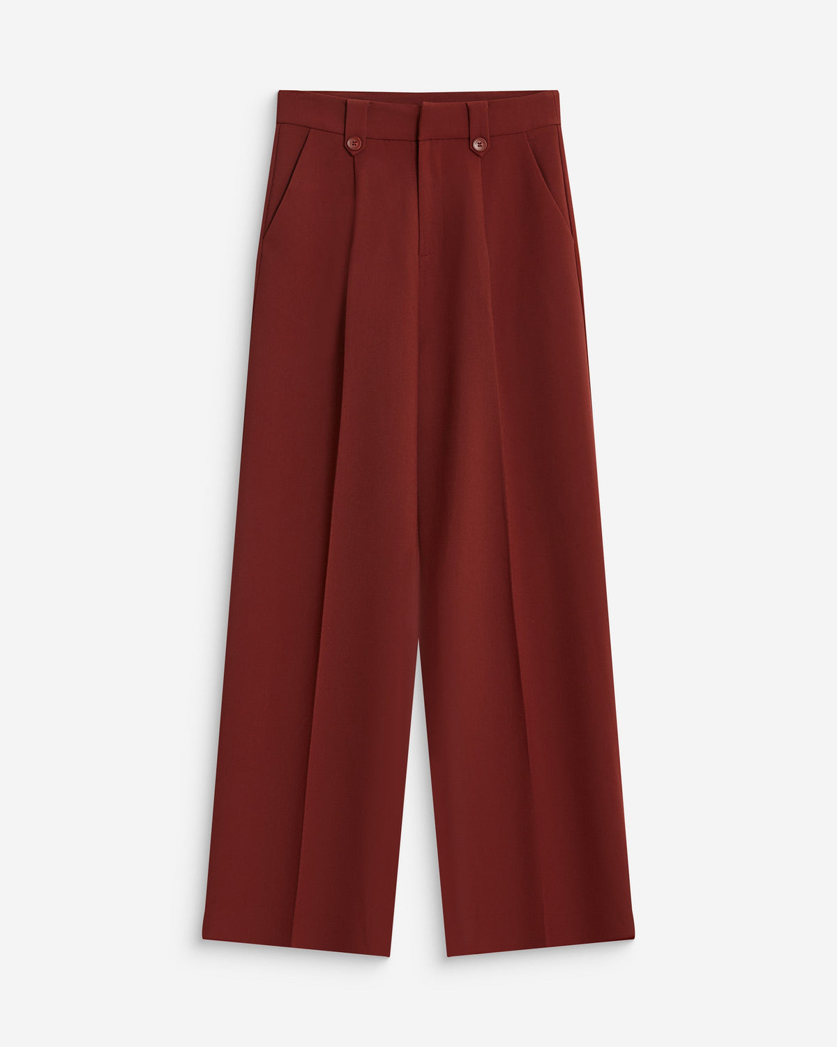 Pantalon tailleur large à plis terracotta Nilay