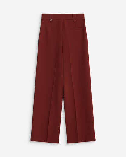 Pantalon tailleur large à plis terracotta Nilay