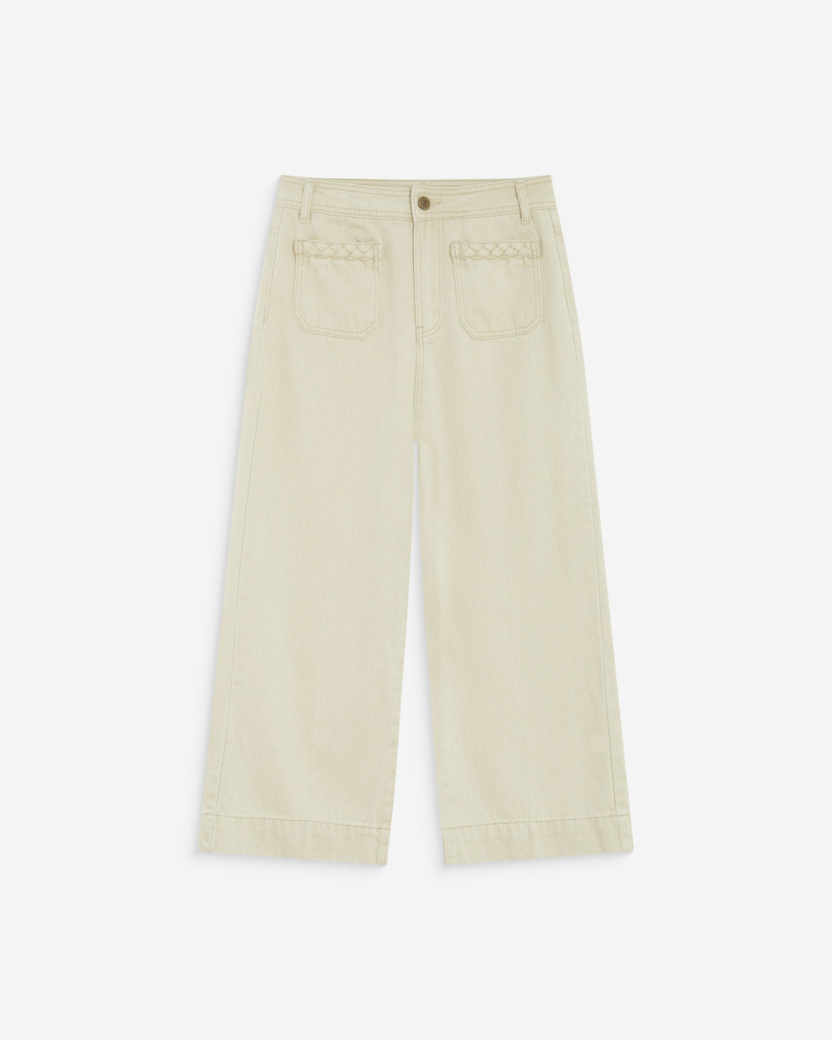 Jean 7/8 taille haute poches plaquées sable Johan