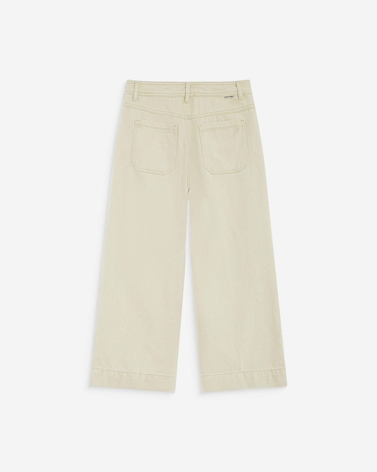 Jean 7/8 taille haute poches plaquées sable Johan