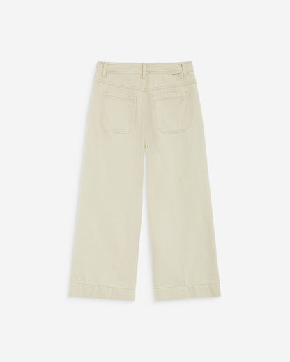 Jean 7/8 taille haute poches plaquées sable Johan
