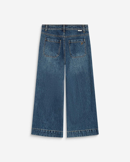 Jean 7/8 taille haute poches plaquées vintageblue Johan