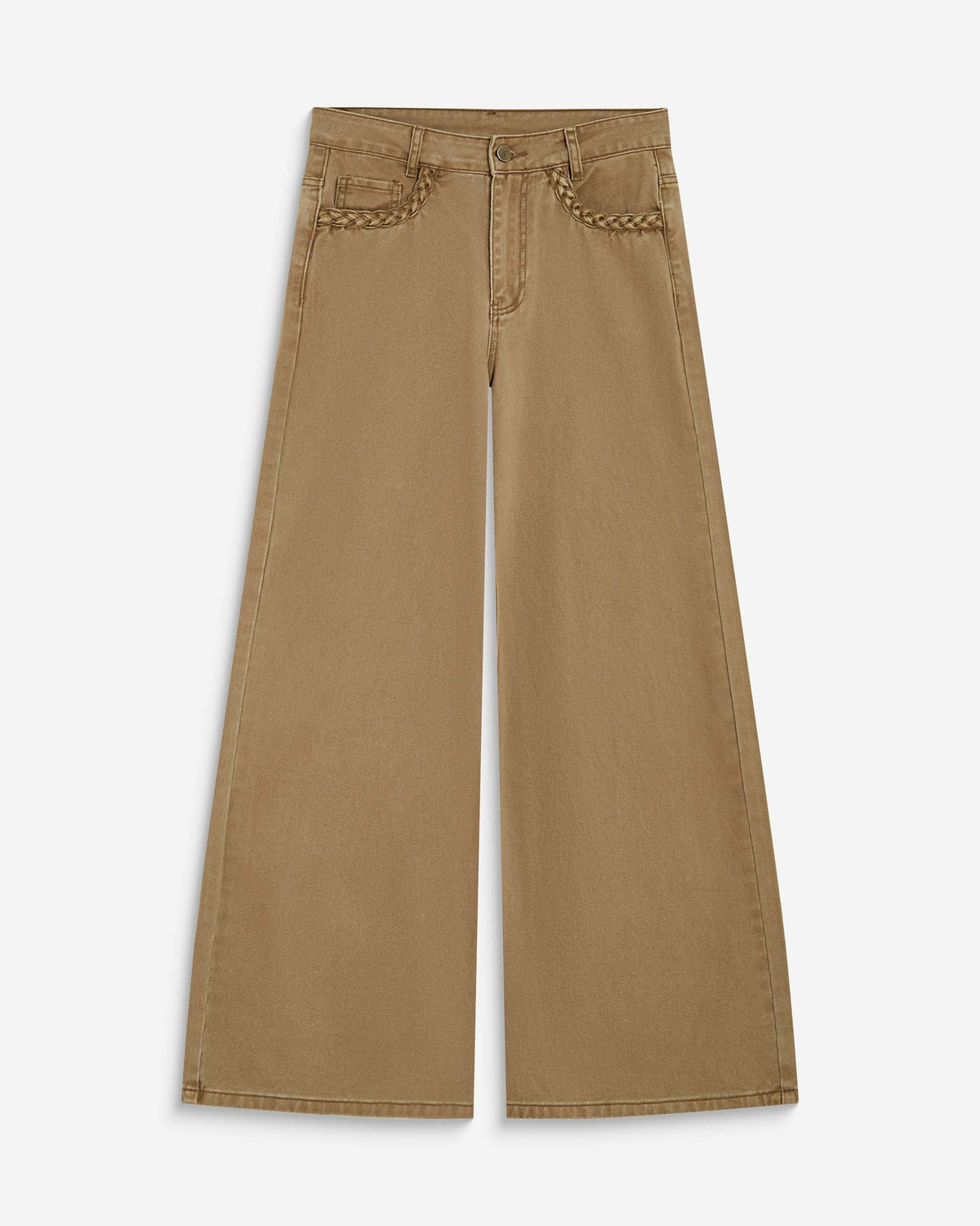 Jean jambe large poches tressées mocha Julian