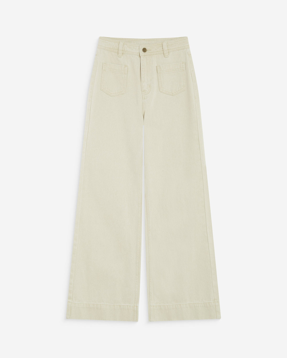 Jean droit taille haute poches plaquées sable Jacob