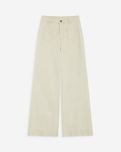 Jean droit taille haute poches plaquées sable Jacob