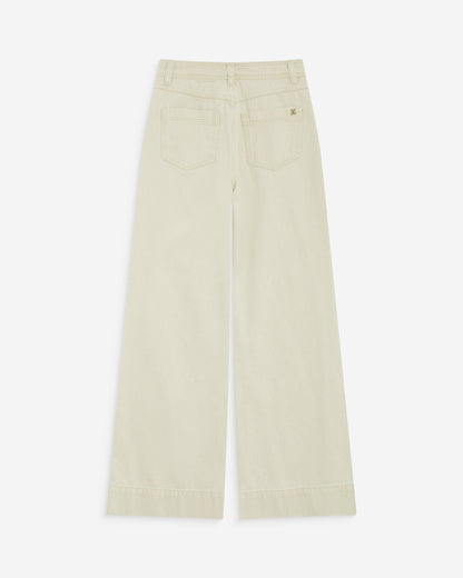 Jean droit taille haute poches plaquées sable Jacob