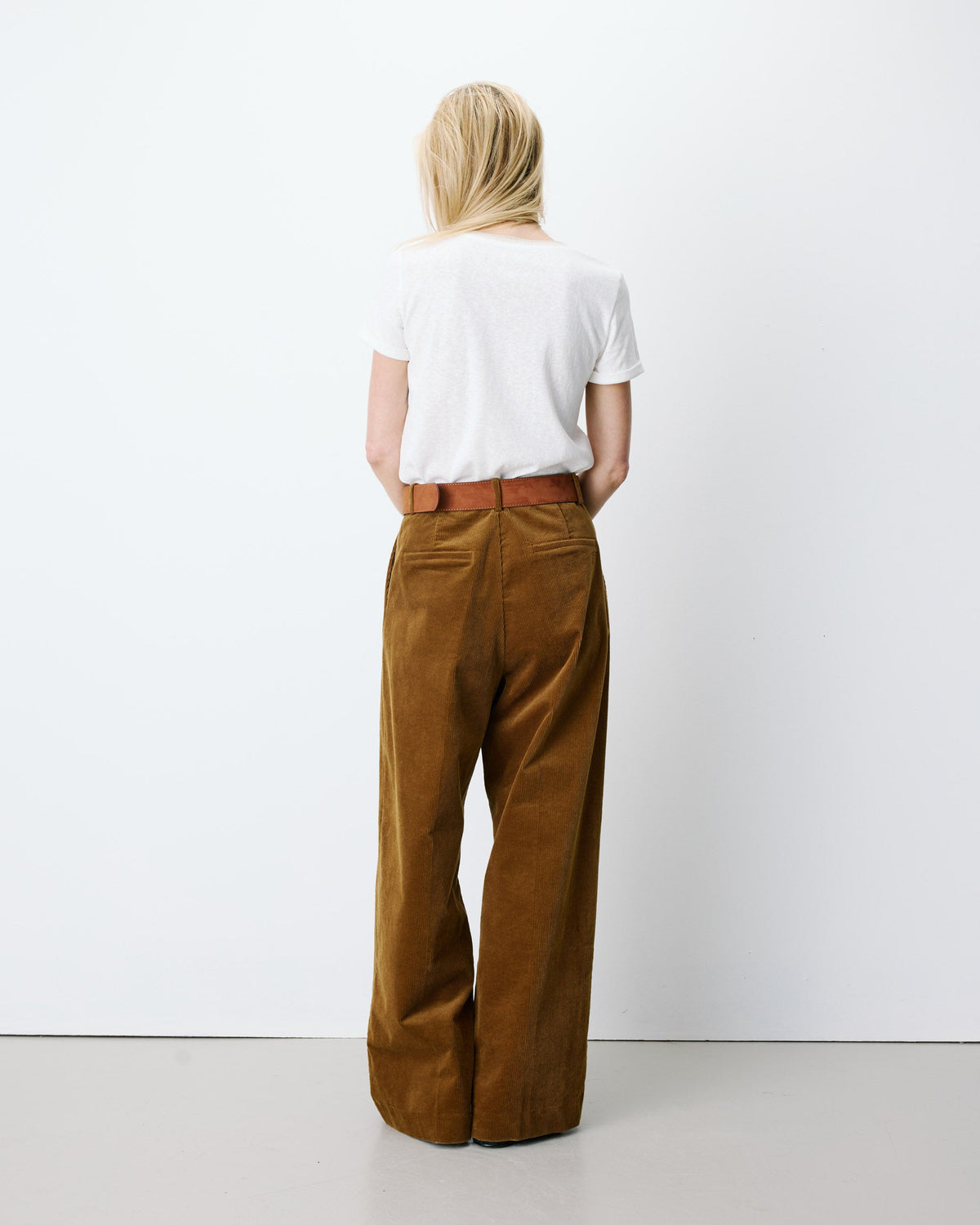 Pantalon oversize velours côtelé coffee Abriel