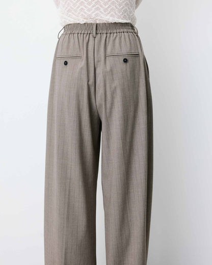 Pantalon tailleur ample ceinture nouable rayure Ardoise