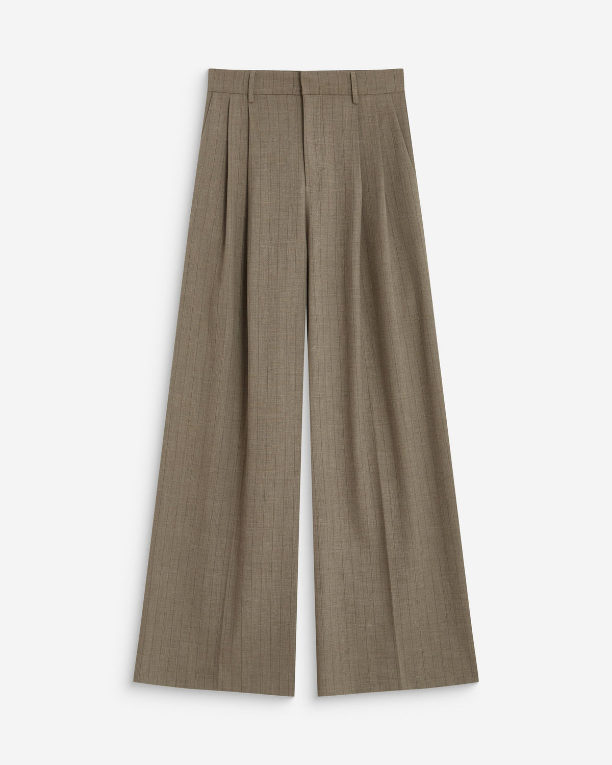 Pantalon tailleur ample ceinture nouable rayure Ardoise