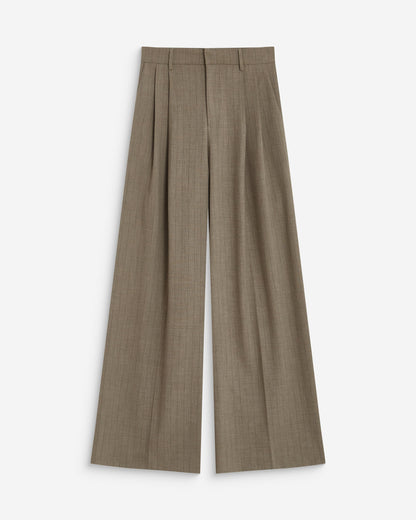 Pantalon tailleur ample ceinture nouable rayure Ardoise