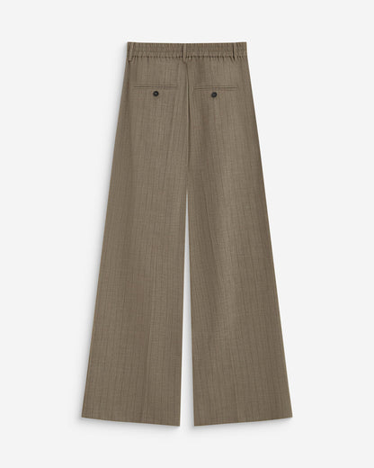 Pantalon tailleur ample ceinture nouable rayure Ardoise