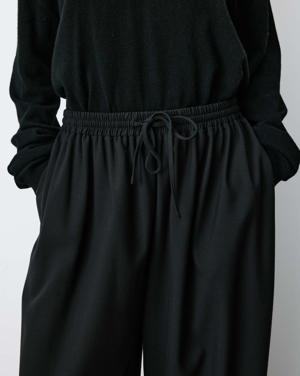 Pantalon ballon taille haute ajustable noir Aniel