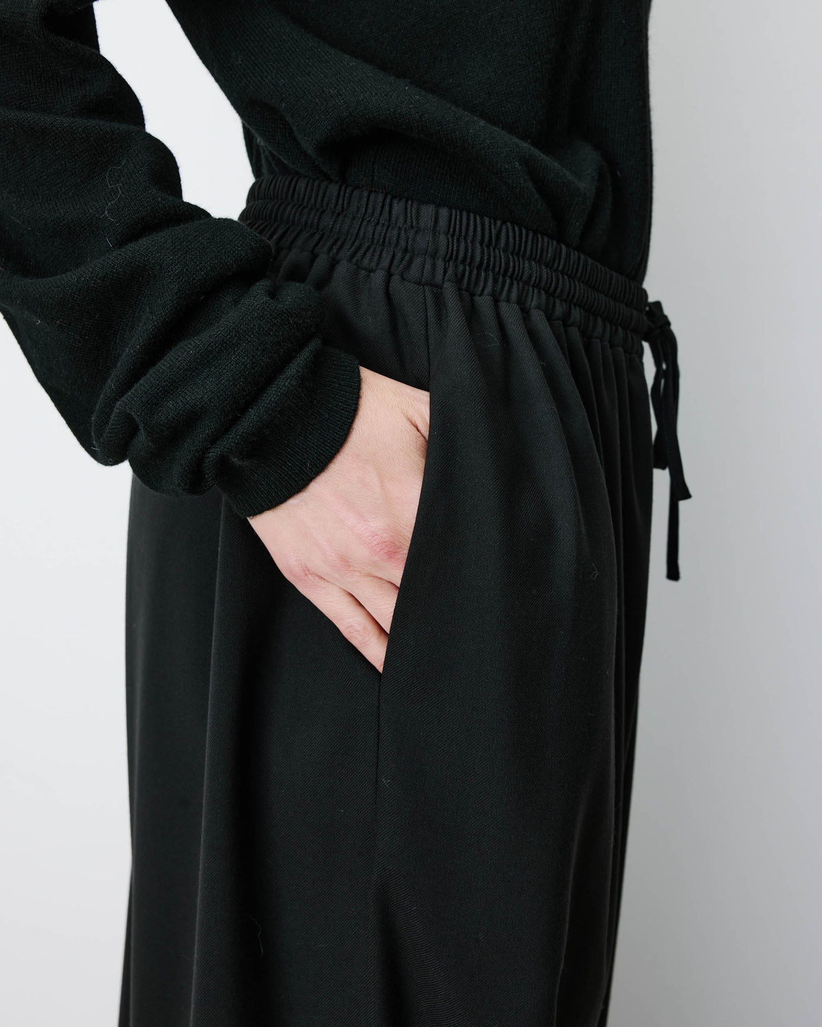 Pantalon ballon taille haute ajustable noir Aniel