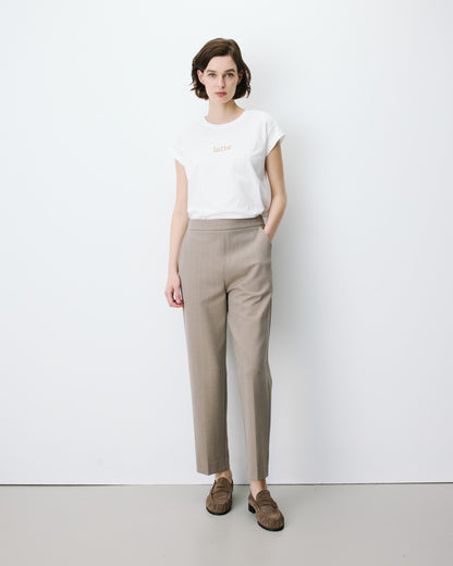 Pantalon cigarette court taille haute beige Armstrong