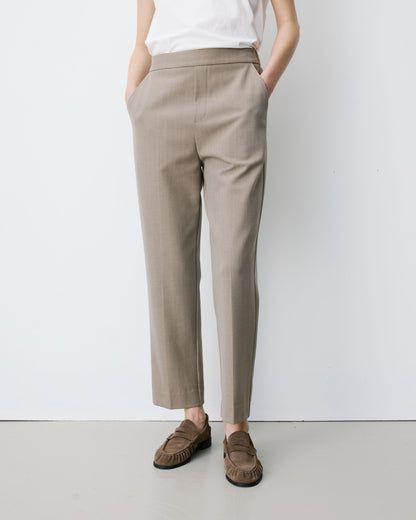 Pantalon cigarette court taille haute beige Armstrong