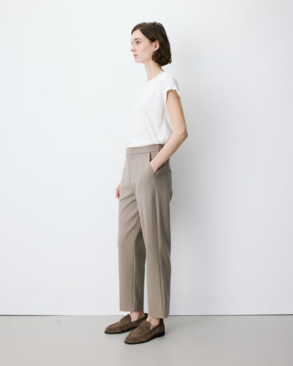 Pantalon cigarette court taille haute beige Armstrong