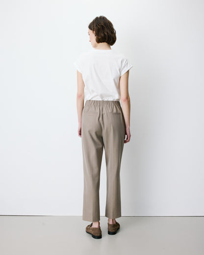 Pantalon cigarette court taille haute beige Armstrong
