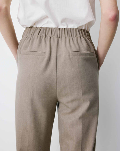 Pantalon cigarette court taille haute beige Armstrong