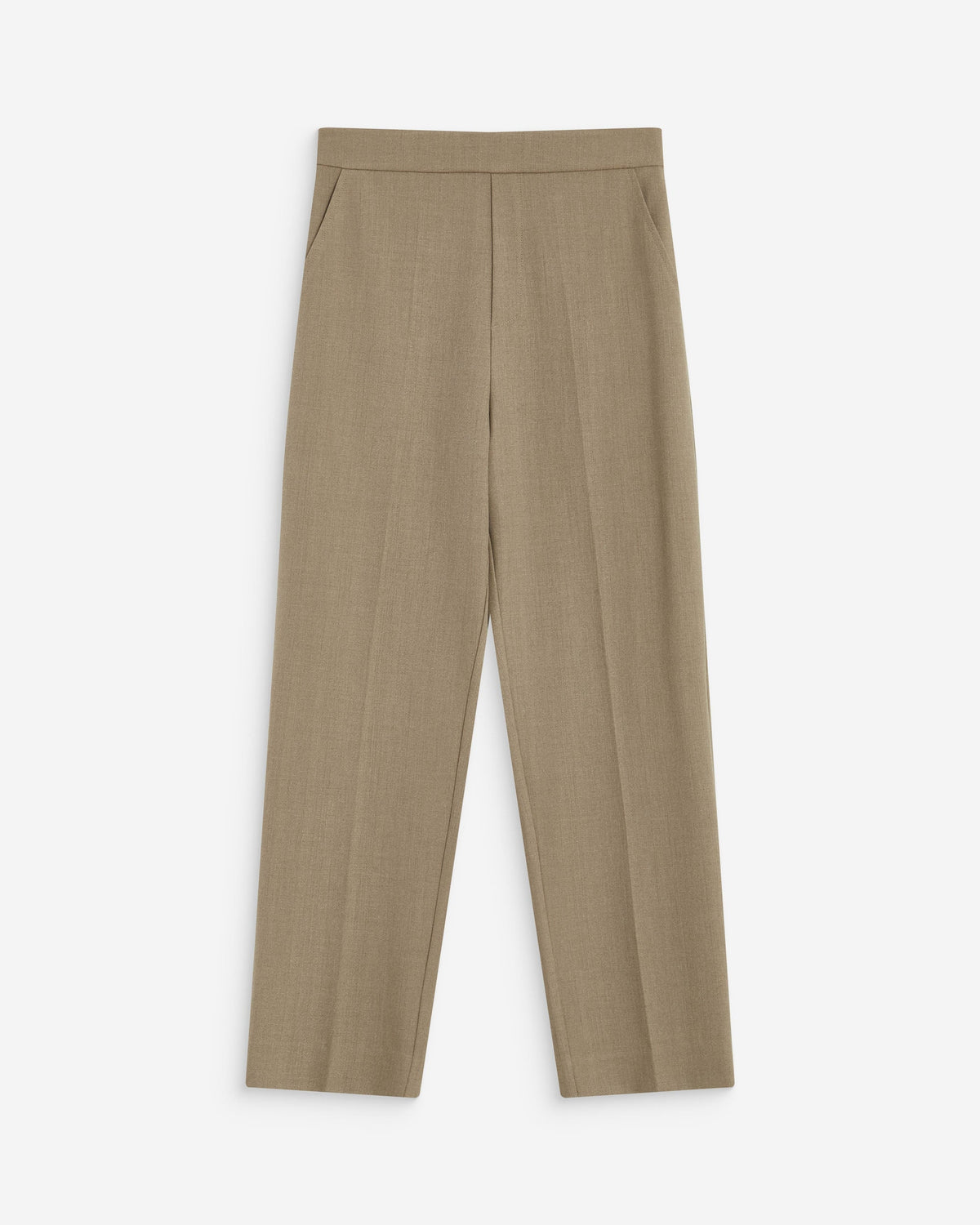 Pantalon cigarette court taille haute beige Armstrong