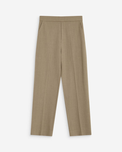 Pantalon cigarette court taille haute beige Armstrong