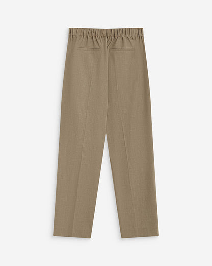 Pantalon cigarette court taille haute beige Armstrong