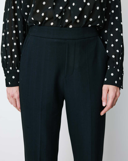 Pantalon cigarette court taille haute marine Armstrong