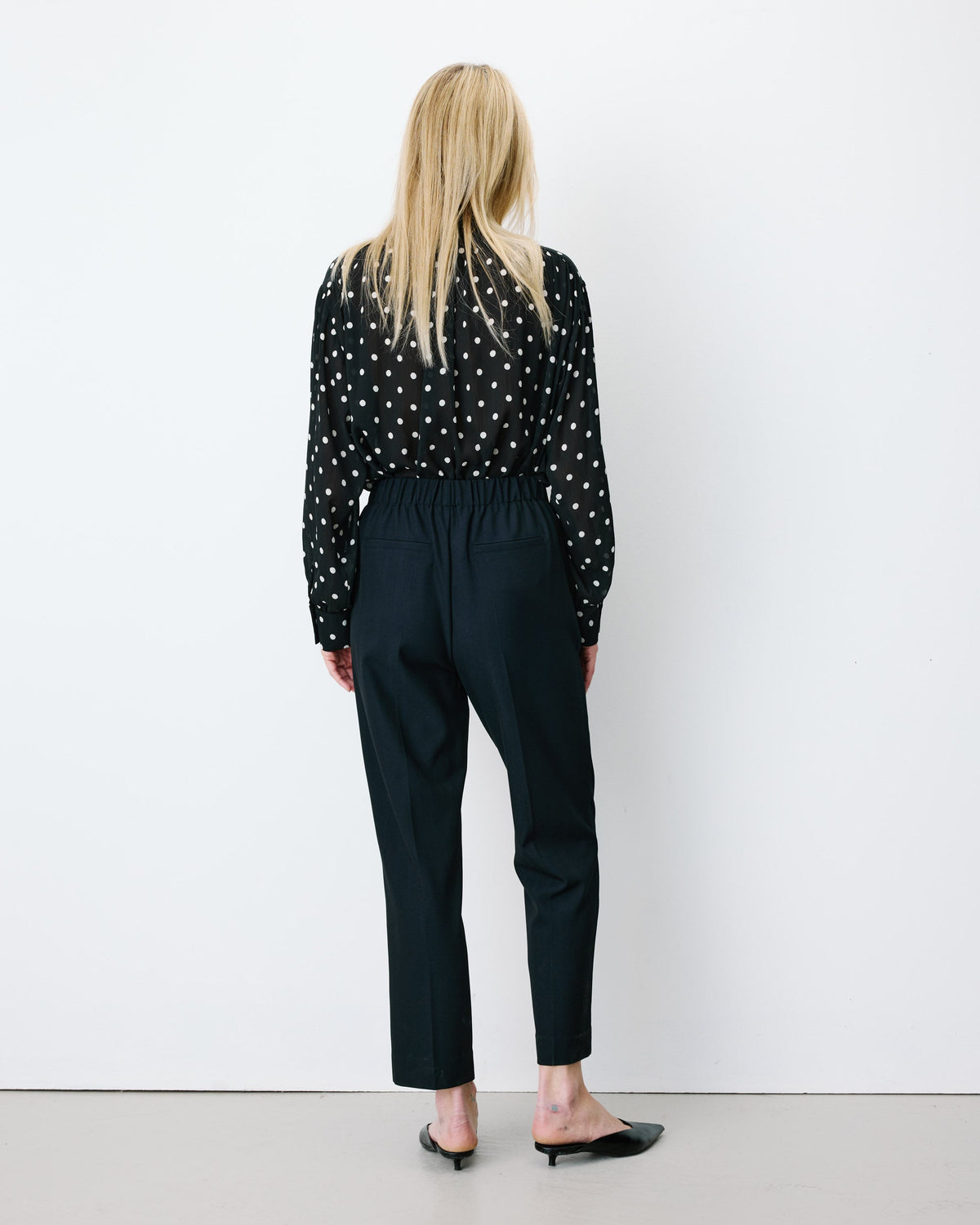 Pantalon cigarette court taille haute marine Armstrong