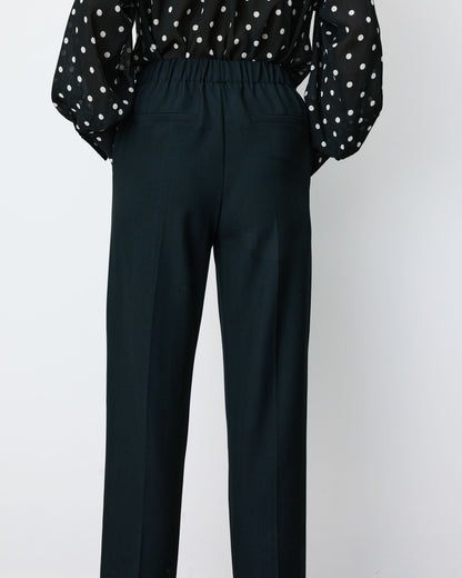 Pantalon cigarette court taille haute marine Armstrong