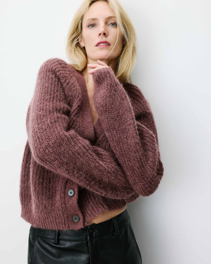 Cardigan oversize manches longues parme Saluda