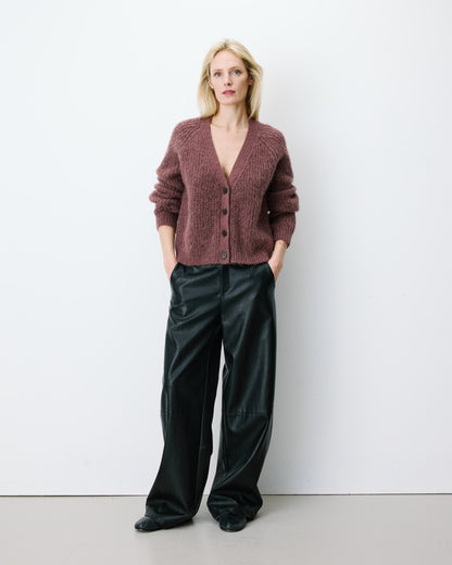 Cardigan oversize manches longues parme Saluda