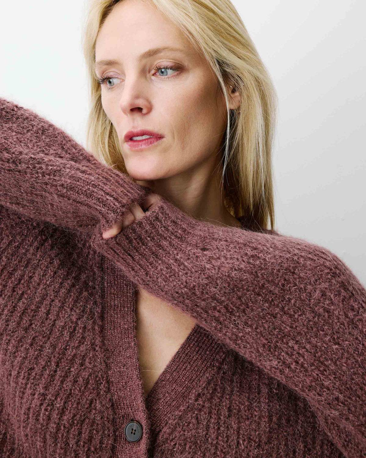 Cardigan oversize manches longues parme Saluda