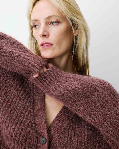Cardigan oversize manches longues parme Saluda