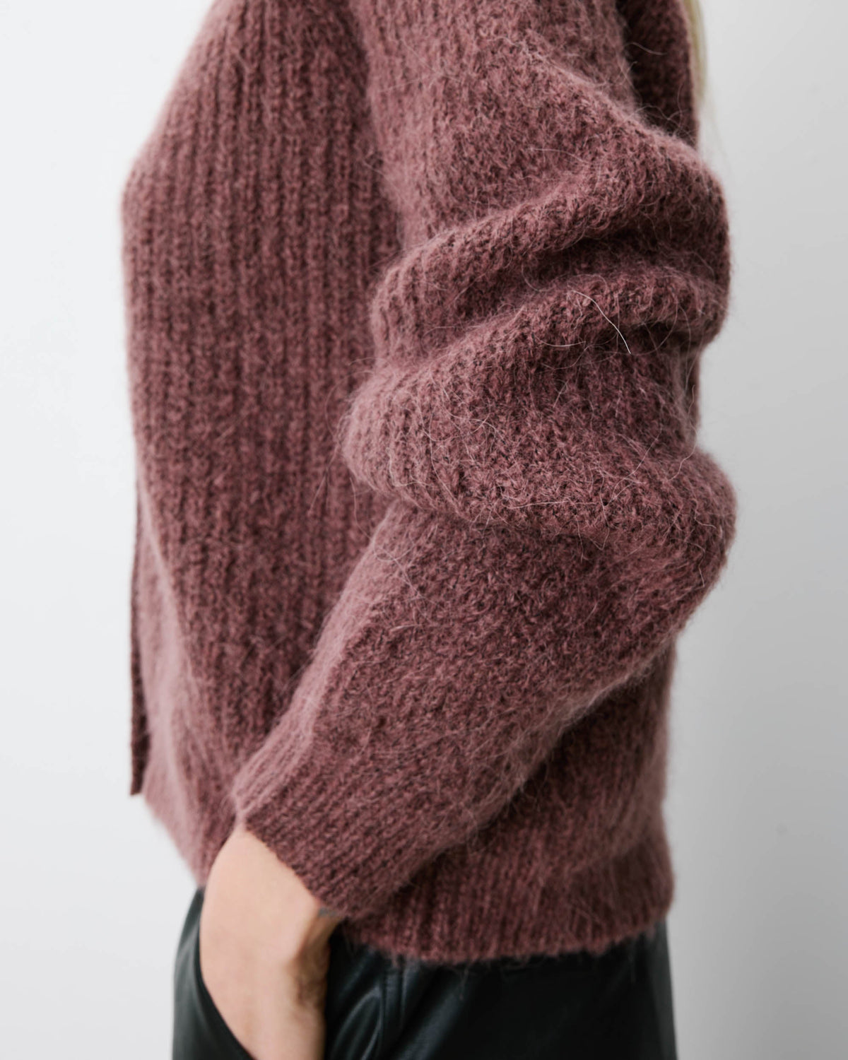 Cardigan oversize manches longues parme Saluda