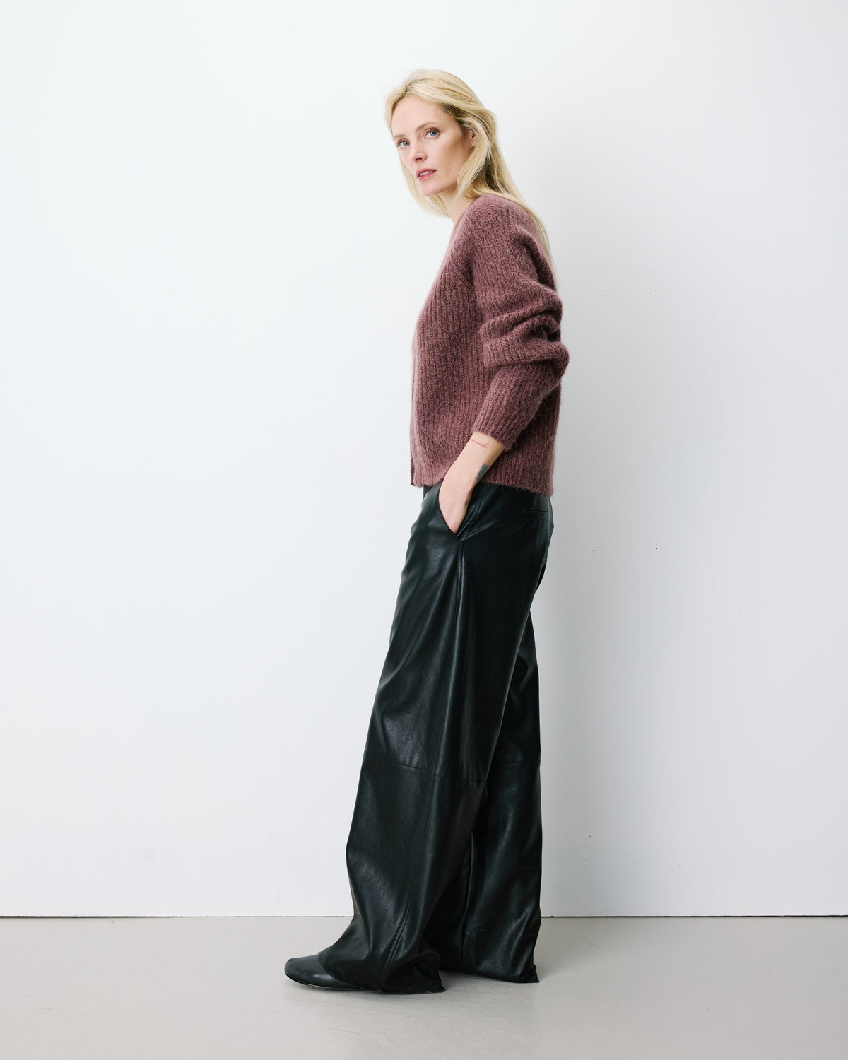 Cardigan oversize manches longues parme Saluda