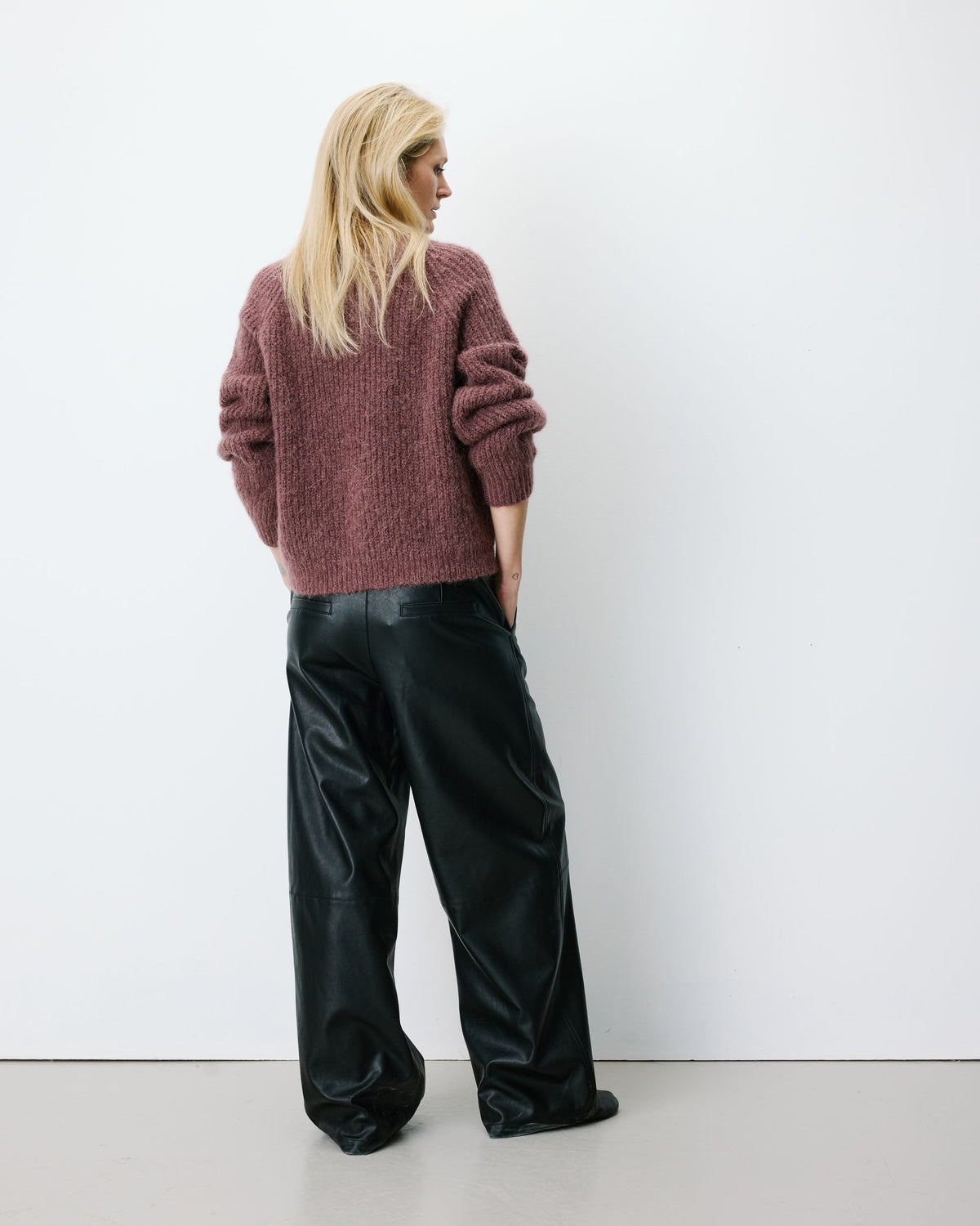 Cardigan oversize manches longues parme Saluda