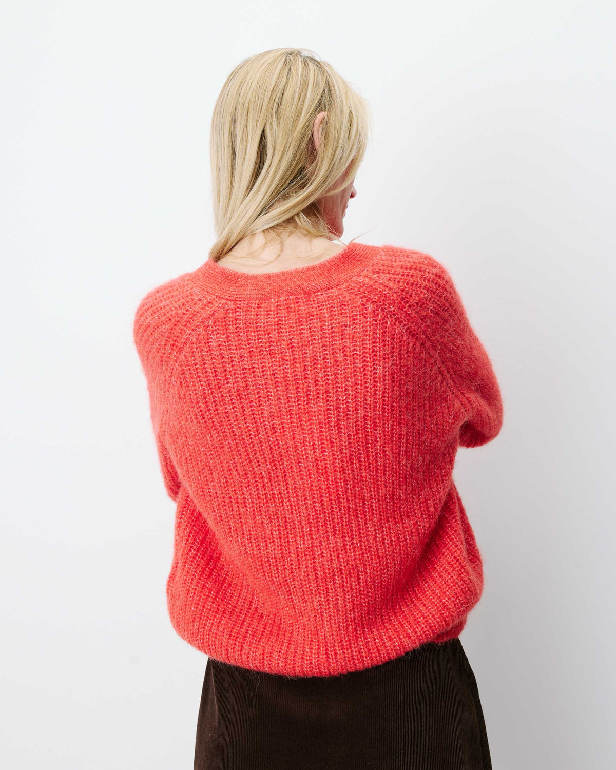 Cardigan oversize manches longues sanguine Saluda