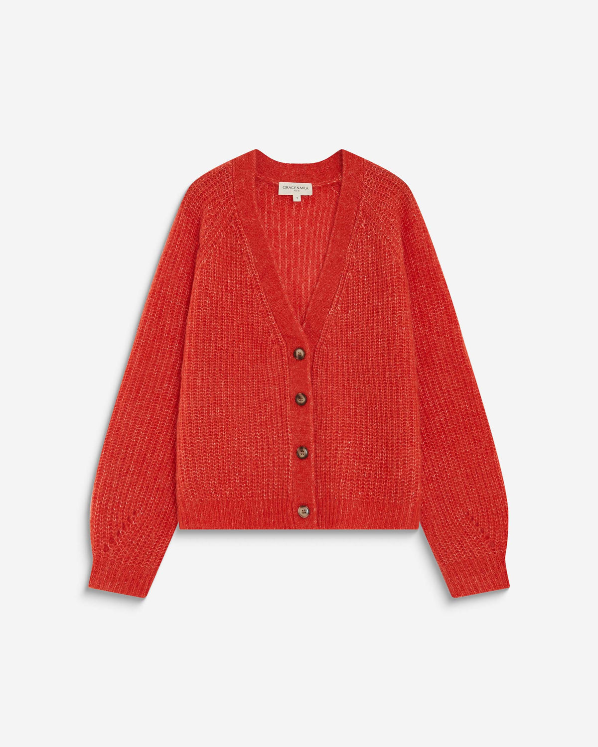 Cardigan oversize manches longues sanguine Saluda