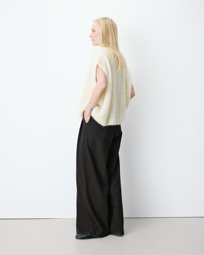 Cardigan loose sans manches col rond vanille Addison