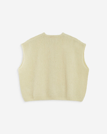 Cardigan loose sans manches col rond vanille Addison