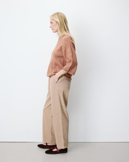 Pull oversize manches 3/4 col rond coffee Asher