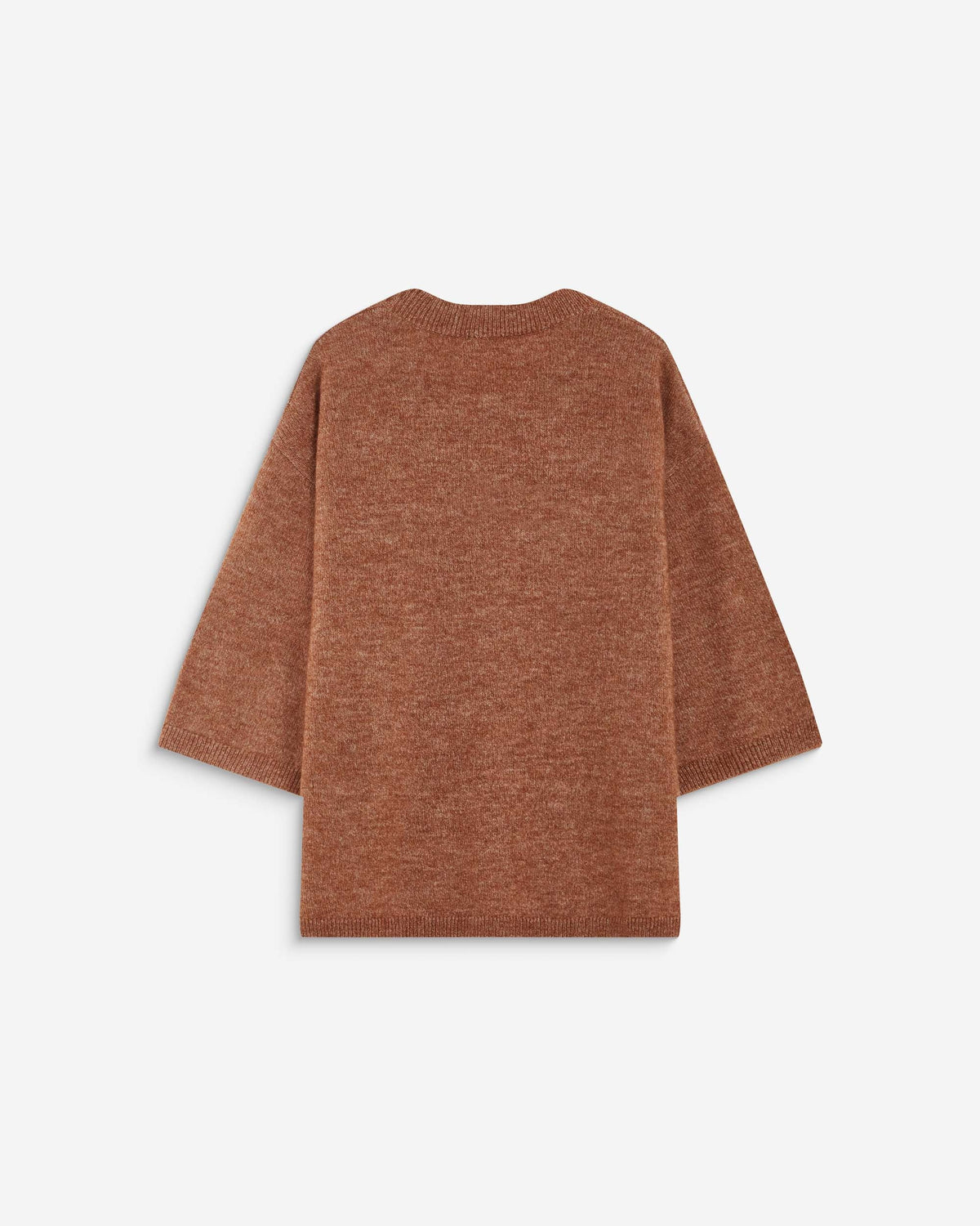 Pull oversize manches 3/4 col rond coffee Asher