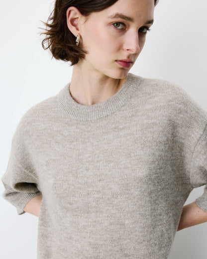 Pull oversize manches 3/4 col rond grege Asher