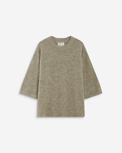 Pull oversize manches 3/4 col rond grege Asher