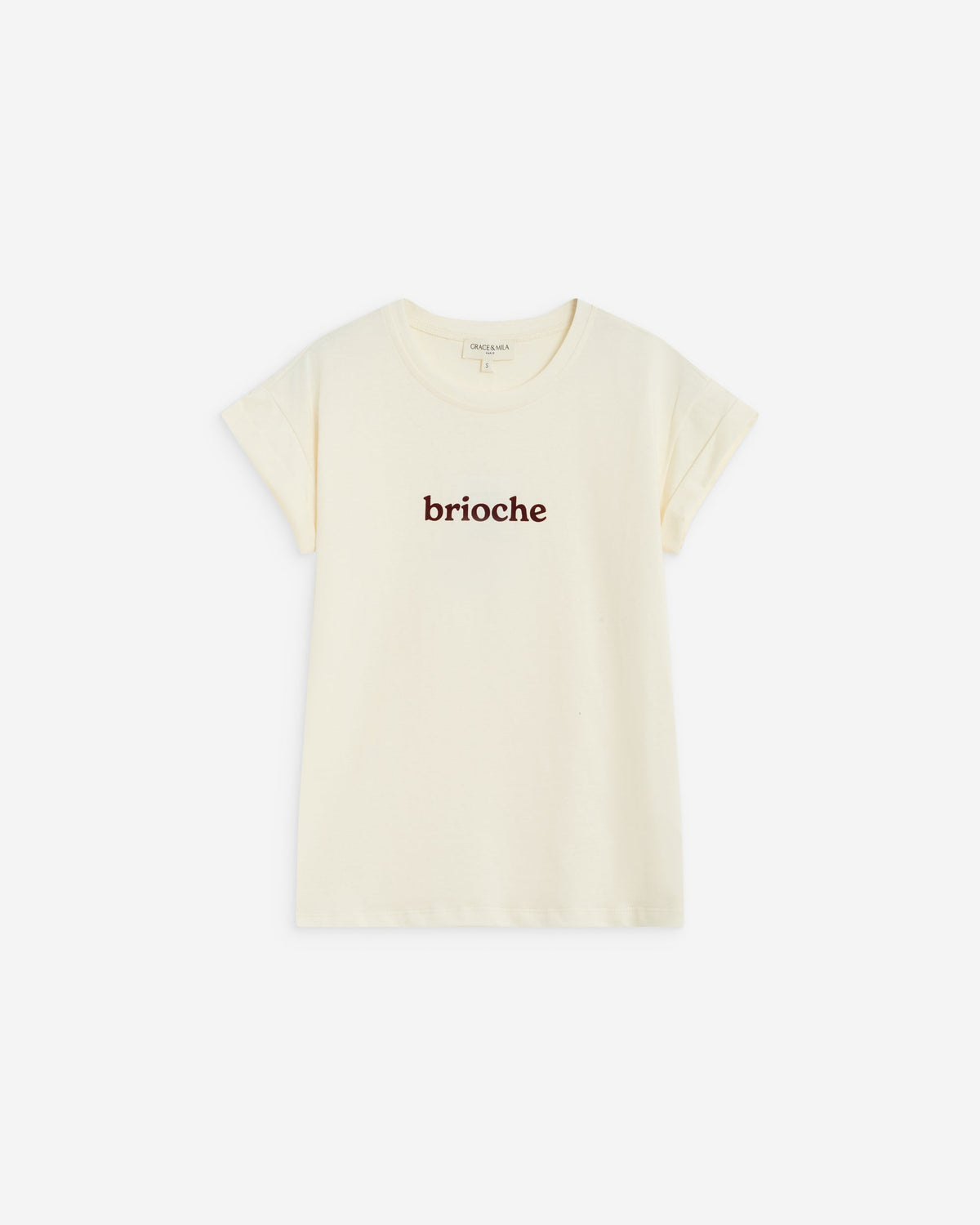 T-shirt en coton manches courtes à inscription sable Atlas