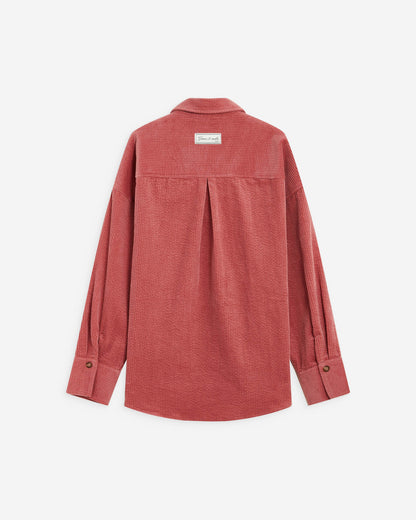 Chemise oversize en velours côtelé blush Ange