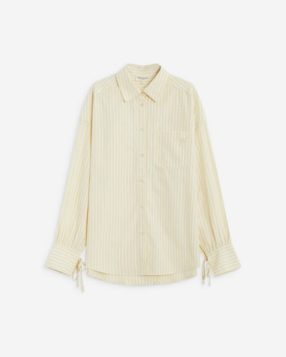 Chemise oversize en coton rayée vanille Armelle
